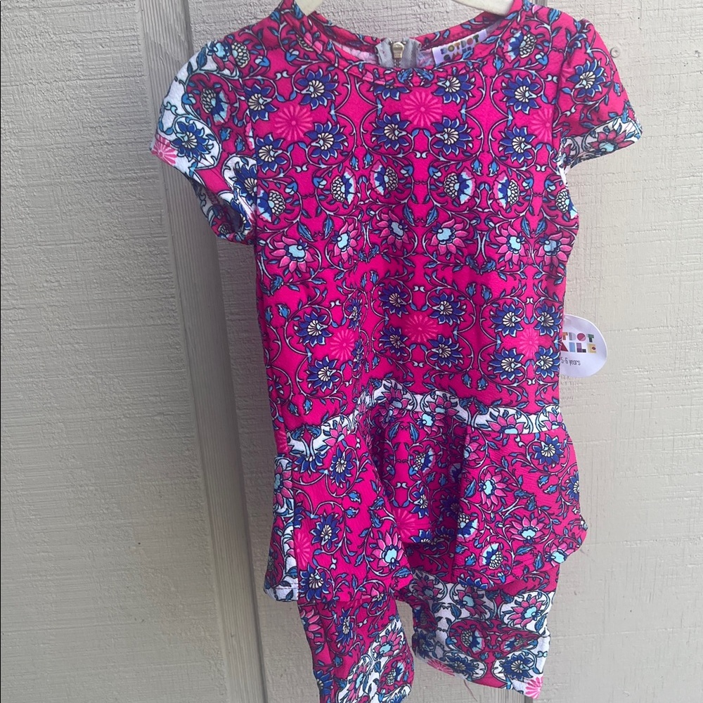 Hot Pink Floral Peplum Romper - Dot dot smile